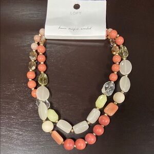 LOFT Multicolor Beaded Necklace, single clasp, double strand